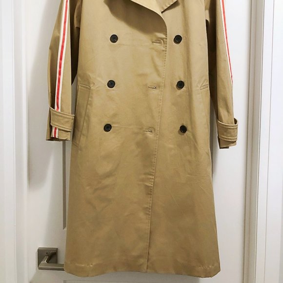 Zara Basic - Trench Coat with Side Stripes - Carmel (Size M) - Picture 2 of 7